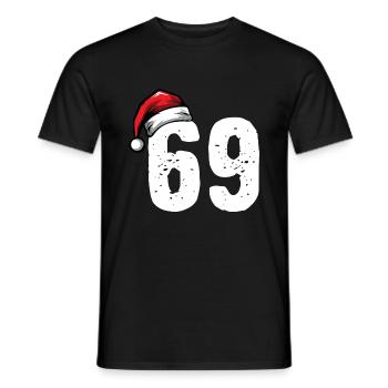 69 Zahl Weihnachten - Männer T-Shirt - Schwarz - Vorne - AI Model Male 178 light (178cm)