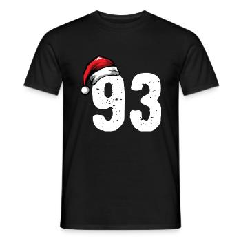93 Number Christmas - Men's T-Shirt - black - Front - AI Model Male 178 light (178cm)