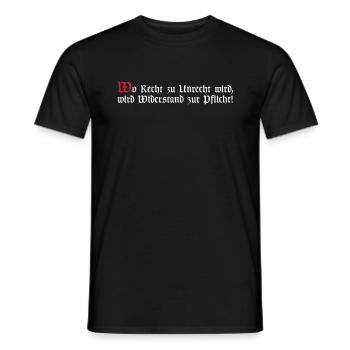 Wo Recht zu Unrecht wird | Weisheit, Spruch - Männer T-Shirt - Schwarz - Vorne - AI Model Male 178 light (178cm)