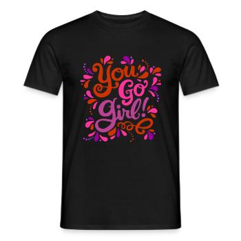 Girl Power Rouge Rose Violet - T-shirt homme - noir - Devant - AI Model Male 178 light (178cm)