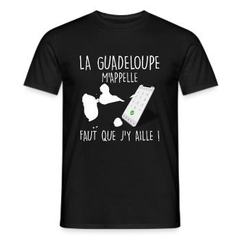 Il Faut Que Je Parte En Guadeloupe Humour Gwada - T-shirt homme - noir - Devant - AI Model Male 178 light (178cm)