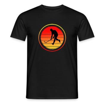 Floorball Unihockey FLOORBALLsaison Floorballspiel - Männer T-Shirt - Schwarz - Vorne - AI Model Male 178 light (178cm)