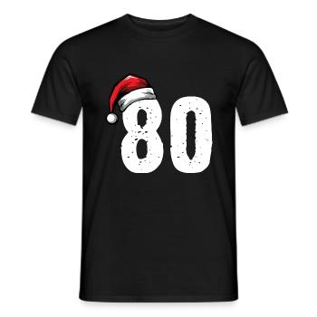 80 Numéro Noël - T-shirt homme - noir - Devant - AI Model Male 178 light (178cm)