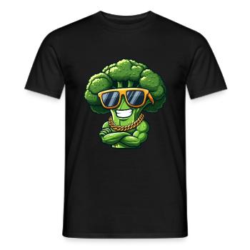 Cool Broccoli Sunglasses Gangster Vegetables - Men's T-Shirt - black - Front - AI Model Male 178 light (178cm)