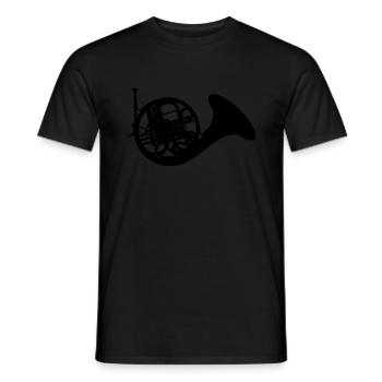 Français cor hommes cornistes femmes corniste Français corne sp - T-shirt homme - noir - Devant - AI Model Male 178 light (178cm)