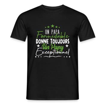 Papa Formidable Donne Un Papy Exceptionnel - T-shirt homme - noir - Devant - AI Model Male 178 light (178cm)