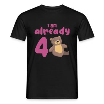 I am already 4 years old 4th birthday - Men's T-Shirt - black - Front - AI Model Male 178 light (178cm)