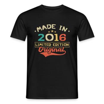 Jahrgang 2016 | Limitierte Edition 2016 | Original - Männer T-Shirt - Schwarz - Vorne - AI Model Male 178 light (178cm)