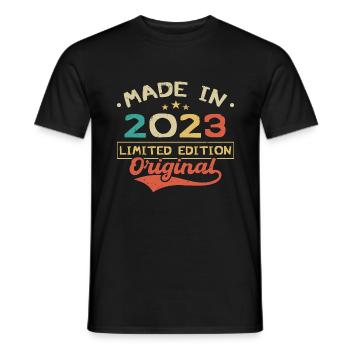 Made in 2023 | Limited Edition 2023 | Original - Men's T-Shirt - black - Front - AI Model Male 178 light (178cm)