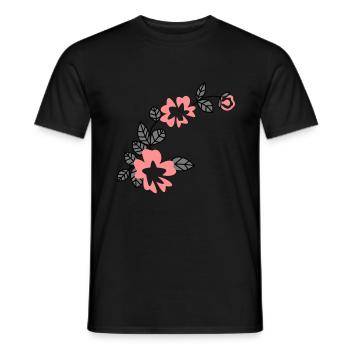 Fleurs Sakura - T-shirt homme - noir - Devant - AI Model Male 178 light (178cm)
