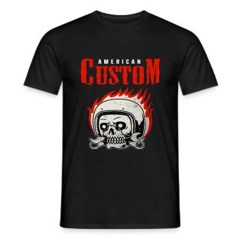 Biker Chopper Caferacer Old school motorcyclist - Men's T-Shirt - black - Front - AI Model Male 178 light (178cm)