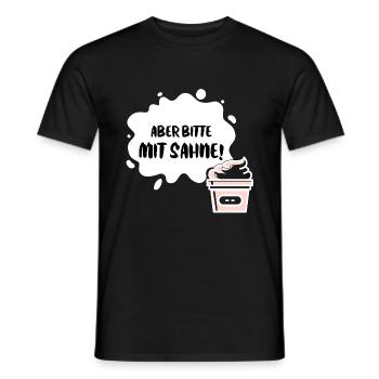 "Aber bitte mit Sahne!" - Udo Jürgens Geschenk - Männer T-Shirt - Schwarz - Vorne - AI Model Male 178 light (178cm)