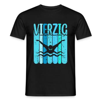 Schwimmen 40 Geburtstag Wasserratte Schwimm - Männer T-Shirt - Schwarz - Vorne - AI Model Male 178 light (178cm)