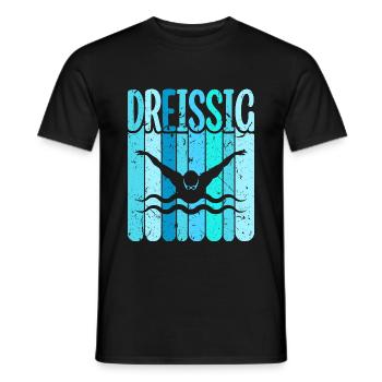 Schwimmen 30 Geburtstag Wasserratte Schwimm - Männer T-Shirt - Schwarz - Vorne - AI Model Male 178 light (178cm)