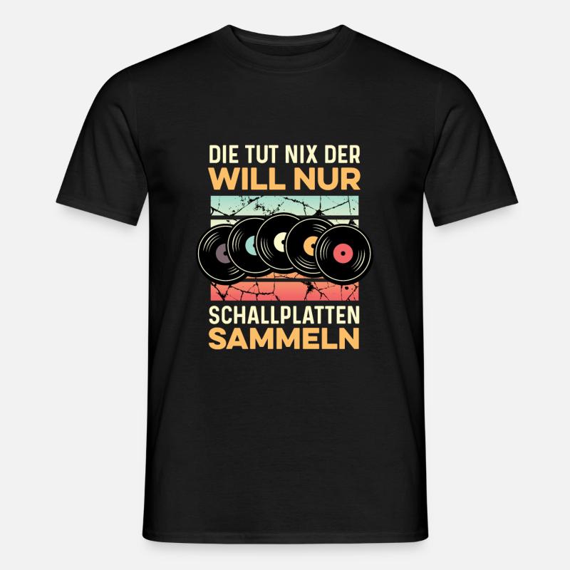 Retro Schallplatte - Männer T-Shirt - Schwarz