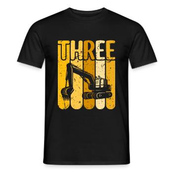 3. Geburtstag Baustelle Jungen Bagger - Männer T-Shirt - Schwarz - Vorne - AI Model Male 178 light (178cm)