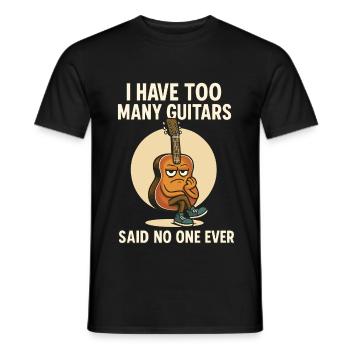 conception de dessin animé de guitare drôle - T-shirt homme - noir - Devant - AI Model Male 178 light (178cm)
