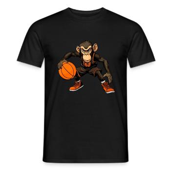 Singe Basket-ball - T-shirt homme - noir - Devant - AI Model Male 178 light (178cm)