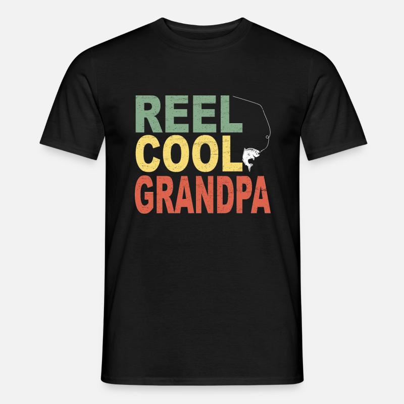 Fischen Opa Geschenkidee - Männer T-Shirt - Schwarz