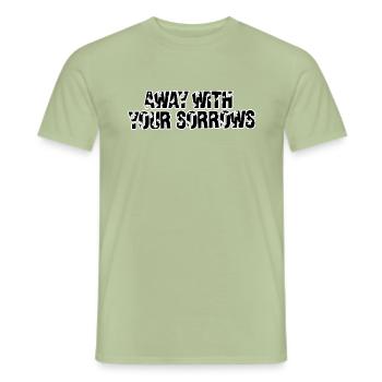 Loin de vos chagrins - T-shirt homme - vert sauge - Devant - AI Model Male 178 light (178cm)