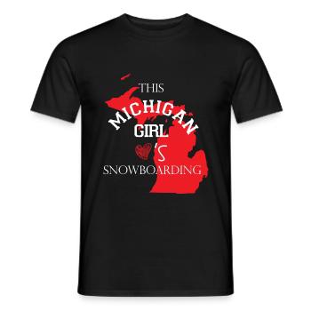 Michigan Girl Snowboarding - Männer T-Shirt - Schwarz - Vorne - AI Model Male 178 light (178cm)