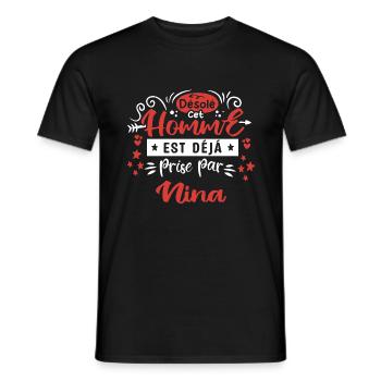 Cadeau Homme déja pris par Nina - T-shirt homme - noir - Devant - AI Model Male 178 light (178cm)