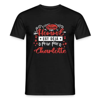 Cadeau Homme déja pris par Charlotte - T-shirt homme - noir - Devant - AI Model Male 178 light (178cm)