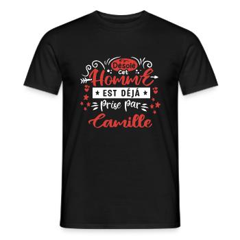 Cadeau Homme déja pris par Camille - T-shirt homme - noir - Devant - AI Model Male 178 light (178cm)