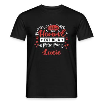 Cadeau Homme déja pris par Lucie - T-shirt homme - noir - Devant - AI Model Male 178 light (178cm)