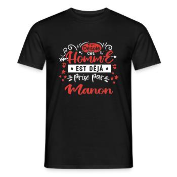 Cadeau Homme déja pris par Manon - T-shirt homme - noir - Devant - AI Model Male 178 light (178cm)