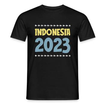 Indonesia 2023 - Men's T-Shirt - black - Front - AI Model Male 178 light (178cm)
