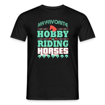 hobby Chevaux Équitation - T-shirt homme - noir - Devant - AI Model Male 178 light (178cm)