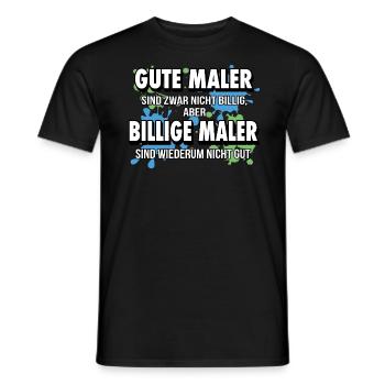 Malermeister Malerbetrieb lustiger Spruch Pinsel - Männer T-Shirt - Schwarz - Vorne - AI Model Male 178 light (178cm)