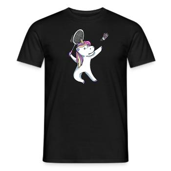 Unicorn Badminton - Men's T-Shirt - black - Front - AI Model Male 178 light (178cm)
