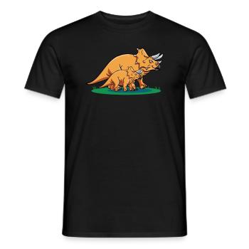 Dinosaur Triceratops Funny Dinosaur - Men's T-Shirt - black - Front - AI Model Male 178 light (178cm)