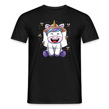 Honey Bee Unicorn Honey Beekeeper - Men's T-Shirt - black - Front - AI Model Male 178 light (178cm)