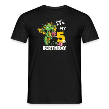 Dragon Vert 5ème Anniversaire - T-shirt homme - noir - Devant - AI Model Male 178 light (178cm)
