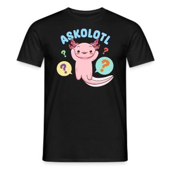 Askolotl Pun Design for Axolotl Lovers - Men's T-Shirt - black - Front - AI Model Male 178 light (178cm)