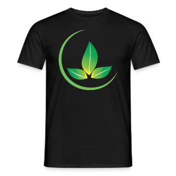 Conception d’icône de feuilles vertes pour les fiers végétaliens - T-shirt homme - noir - Devant - AI Model Male 178 light (178cm)