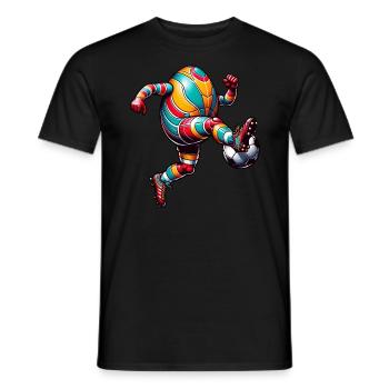 Osterei Fußball, Fußballer Osterdesign - Männer T-Shirt - Schwarz - Vorne - AI Model Male 178 light (178cm)