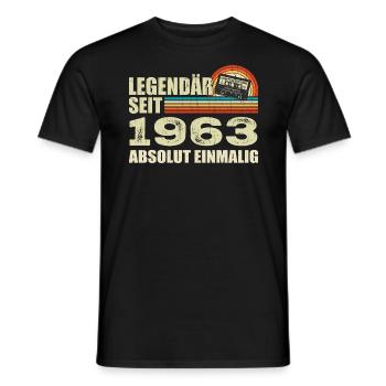 Légendaire depuis 1963 - absolument unique - T-shirt homme - noir - Devant - AI Model Male 178 light (178cm)
