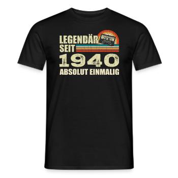 Légendaire depuis 1940 - absolument unique - T-shirt homme - noir - Devant - AI Model Male 178 light (178cm)