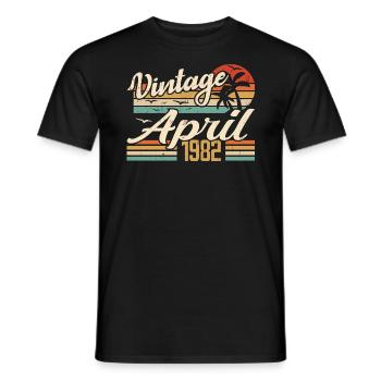 April 1982 Geburtstag Jahrgang 1982 Geschenkidee - Männer T-Shirt - Schwarz - Vorne - AI Model Male 178 light (178cm)