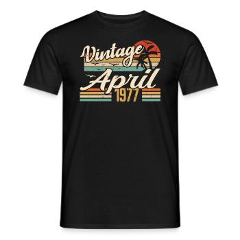 April 1977 Geburtstag Jahrgang 1977 Geschenkidee - Männer T-Shirt - Schwarz - Vorne - AI Model Male 178 light (178cm)