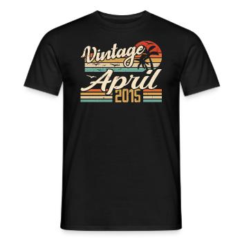 April 2015 Geburtstag Vintage Geschenkidee 2015 - Männer T-Shirt - Schwarz - Vorne - AI Model Male 178 light (178cm)