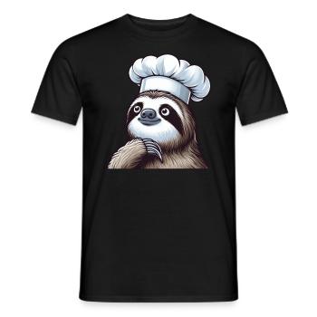 Cute Sloth en tant que chef - T-shirt homme - noir - Devant - AI Model Male 178 light (178cm)