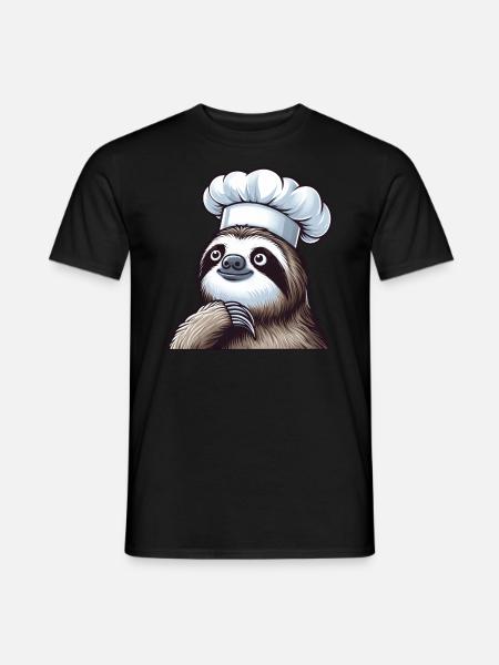 Süßes Faultier als Chefkoch - T-shirt herr - svart