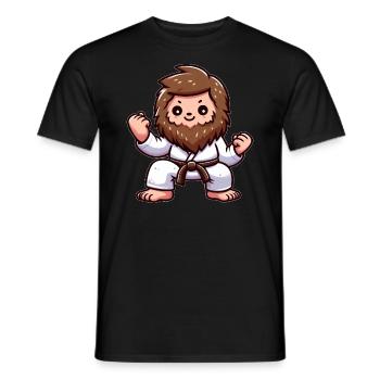 Bigfoot Sasquatch Chimpanzé Karaté Arts Martiaux - T-shirt homme - noir - Devant - AI Model Male 178 light (178cm)