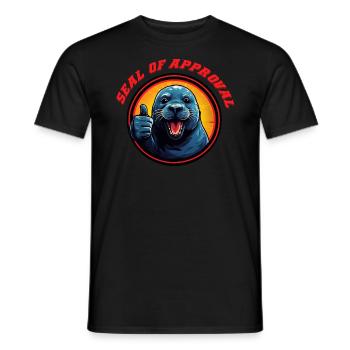 Seal of Approval - Männer T-Shirt - Schwarz - Vorne - AI Model Male 178 light (178cm)