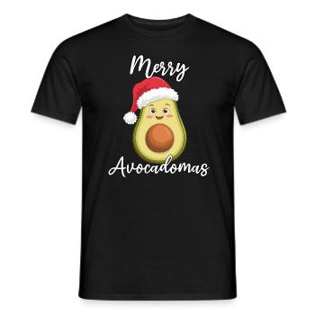 Merry Avocadomas - Lustige Avocado - Männer T-Shirt - Schwarz - Vorne - AI Model Male 178 light (178cm)